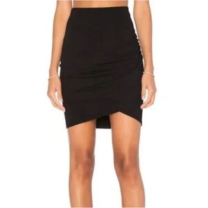 Michael Stars Black Ruched Mini Skirt